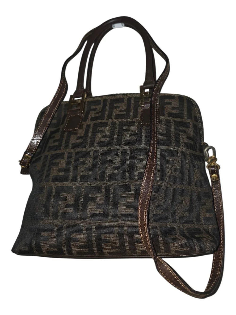 Fendi Brown Zucca Canvas Top-Handle Bag - Picture 4 of 10